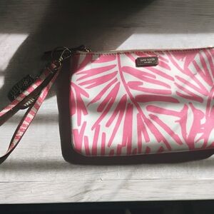 Kate Spade Pink and White Patterned Clutch